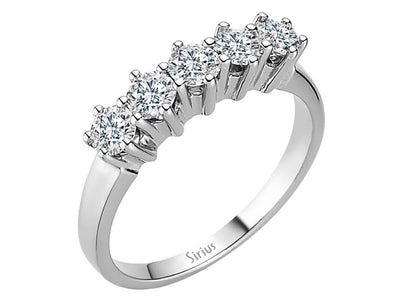 0.80 carat 5 diamond alliance in 14 carat white gold