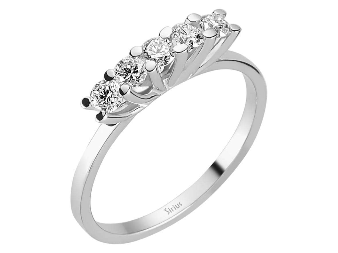 0.46 Carat Diamond 5 Stone Alliance in 14 K White Gold