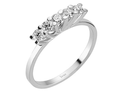 0.46 Carat Diamond 5 Stone Alliance in 14 K White Gold