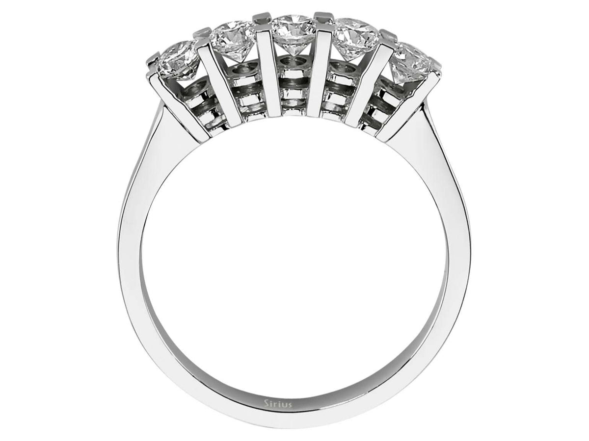 0,80 Karat Diamant 5 Diamanten Allianz - handgefertigter Diamantschmuck aus Feingold | Sirius Diamant