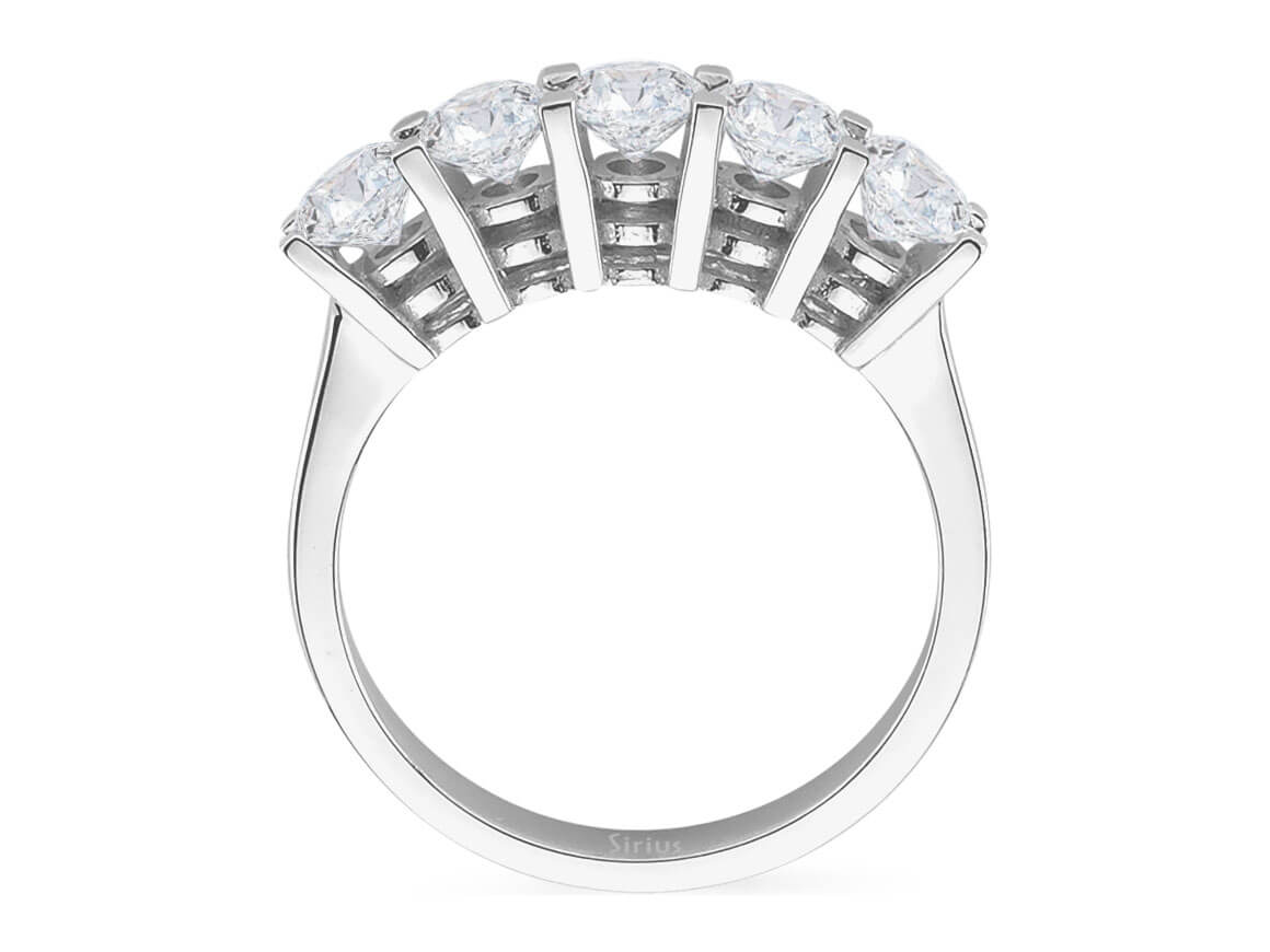 1,52 Carat Diamant 5 Diamanten Allianz in 18 K - handgefertigter Diamantschmuck aus Feingold | Sirius Diamant