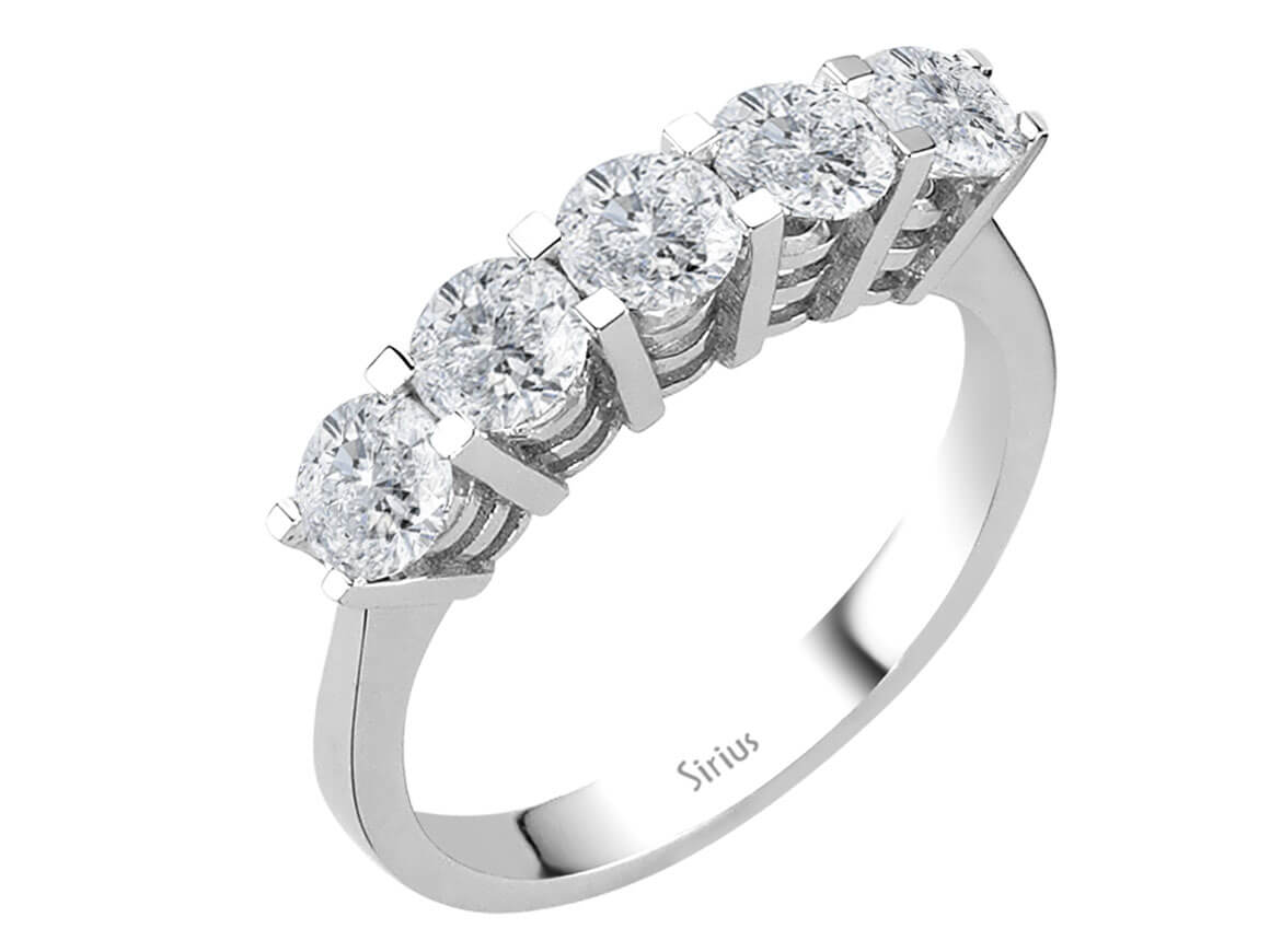 1,52 Carat Diamant 5 Diamanten Allianz in 18 K - handgefertigter Diamantschmuck aus Feingold | Sirius Diamant