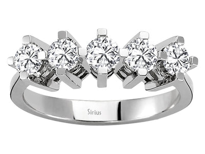G-color 0.90 carat diamond ring with 5 stones