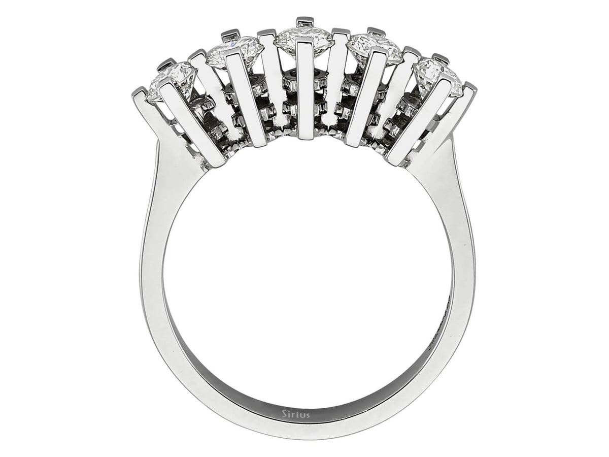 G-Farbe 0,90 Karat Diamant-Ring mit 5 Steinen - handgefertigter Diamantschmuck aus Feingold | Sirius Diamant