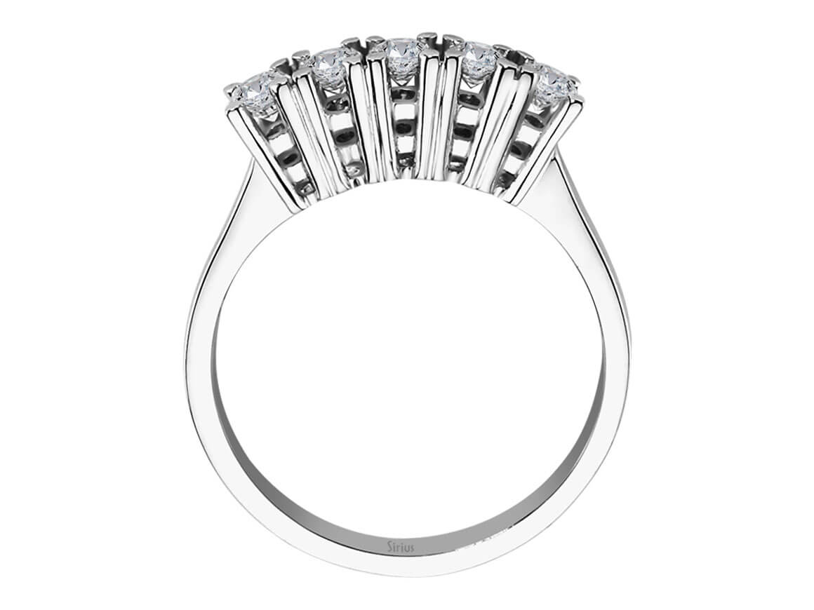 0,55 Karat Diamant 5 Diamanten Allianz - handgefertigter Diamantschmuck aus Feingold | Sirius Diamant