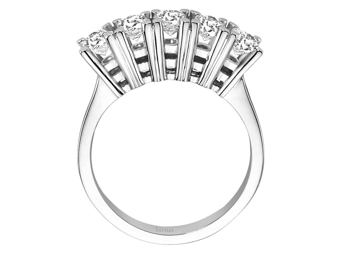 1,15 Karat Diamant 5 Diamanten Allianz – handgefertigter Diamantschmuck aus Feingold | Sirius Diamant