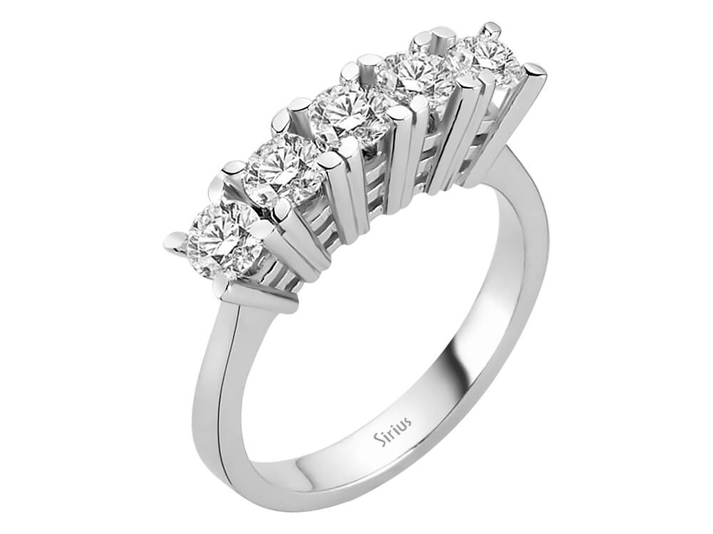 1,15 Karat Diamant 5 Diamanten Allianz – handgefertigter Diamantschmuck aus Feingold | Sirius Diamant