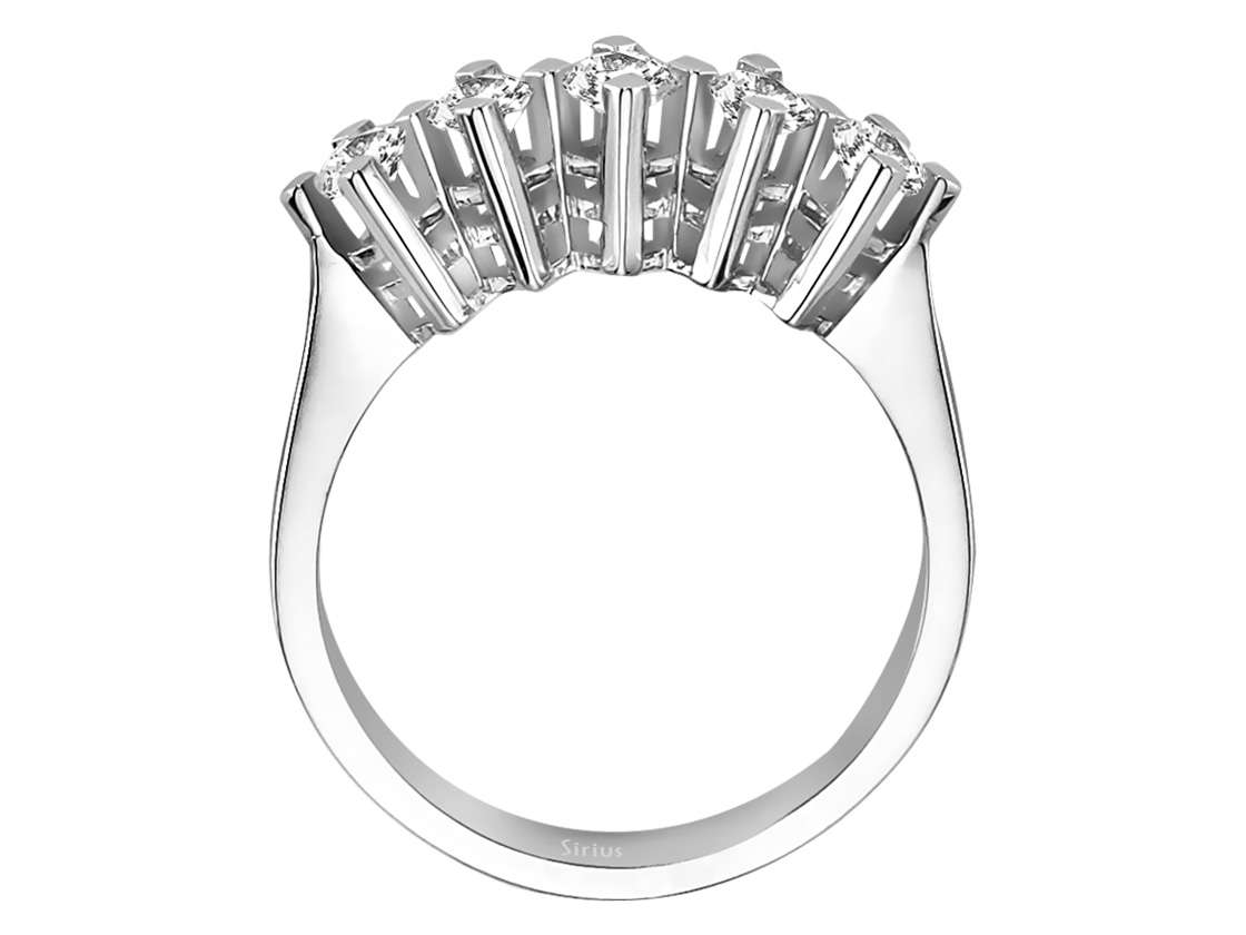 0,57 Karat Diamant 5 Diamanten Allianz - handgefertigter Diamantschmuck aus Feingold | Sirius Diamant