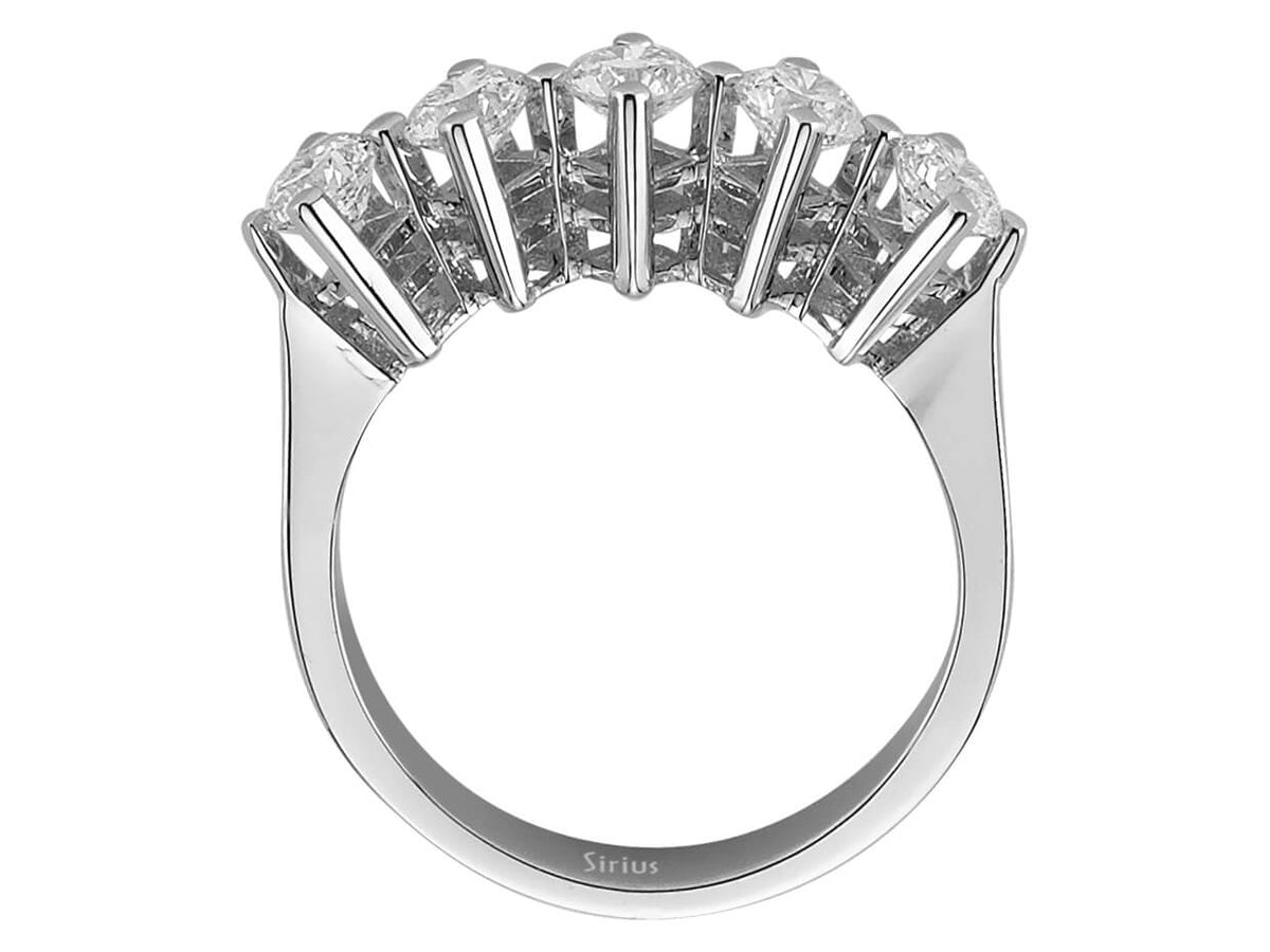 1,19 Karat Diamant 5 Diamanten Allianz - handgefertigter Diamantschmuck aus Feingold | Sirius Diamant