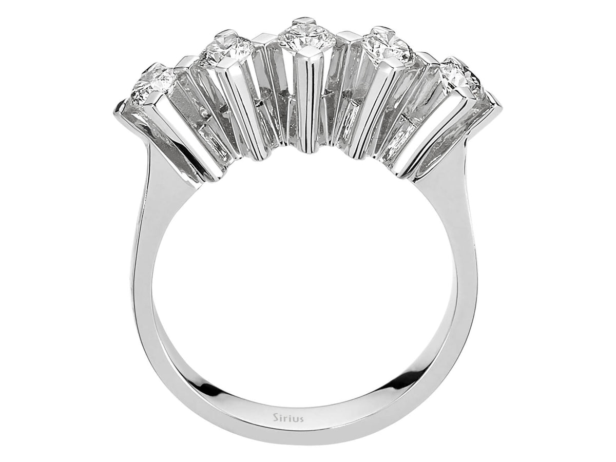 0,80 Karat Diamant 5 Diamanten Allianz - handgefertigter Diamantschmuck aus Feingold | Sirius Diamant