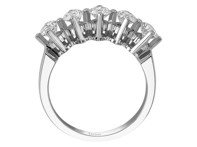 Alliance 5 pierres en diamant de 1,19 carat