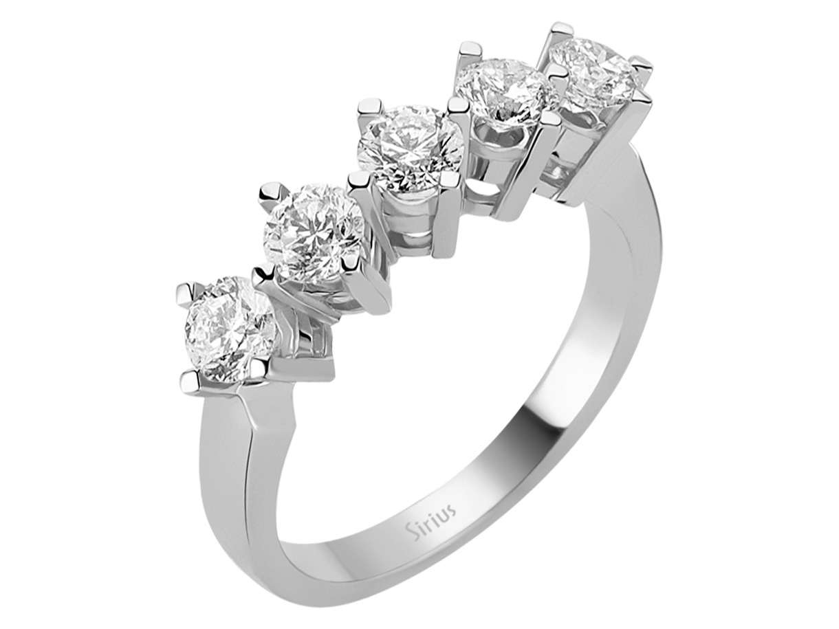 Alliance 5 pierres en diamant de 1,19 carat