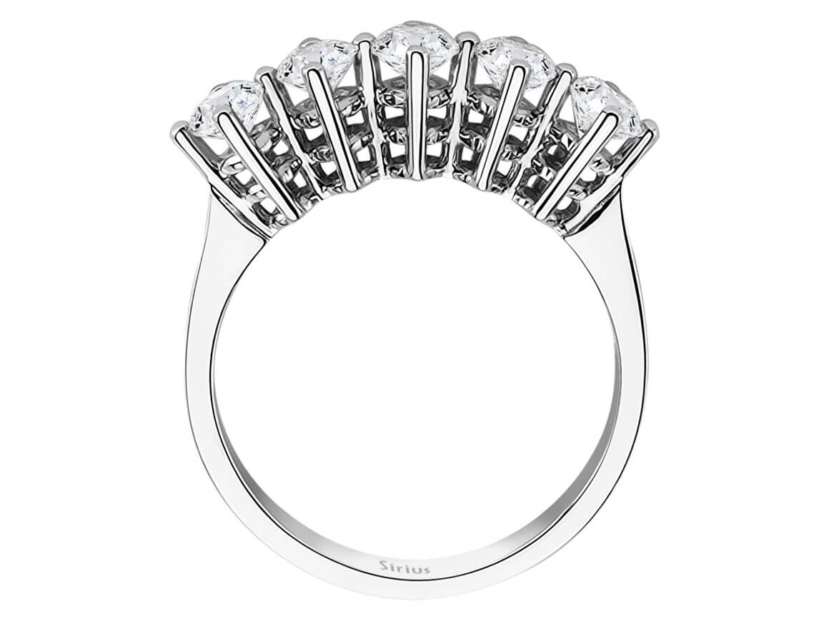 1 Karat Diamant 5 Diamanten Allianz - handgefertigter Diamantschmuck aus Feingold | Sirius Diamant
