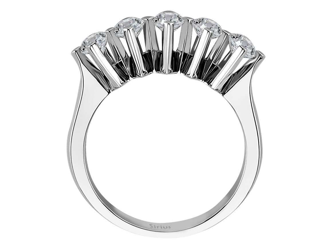 0,93 Karat Diamant 5 Diamanten Allianz - handgefertigter Diamantschmuck aus Feingold | Sirius Diamant