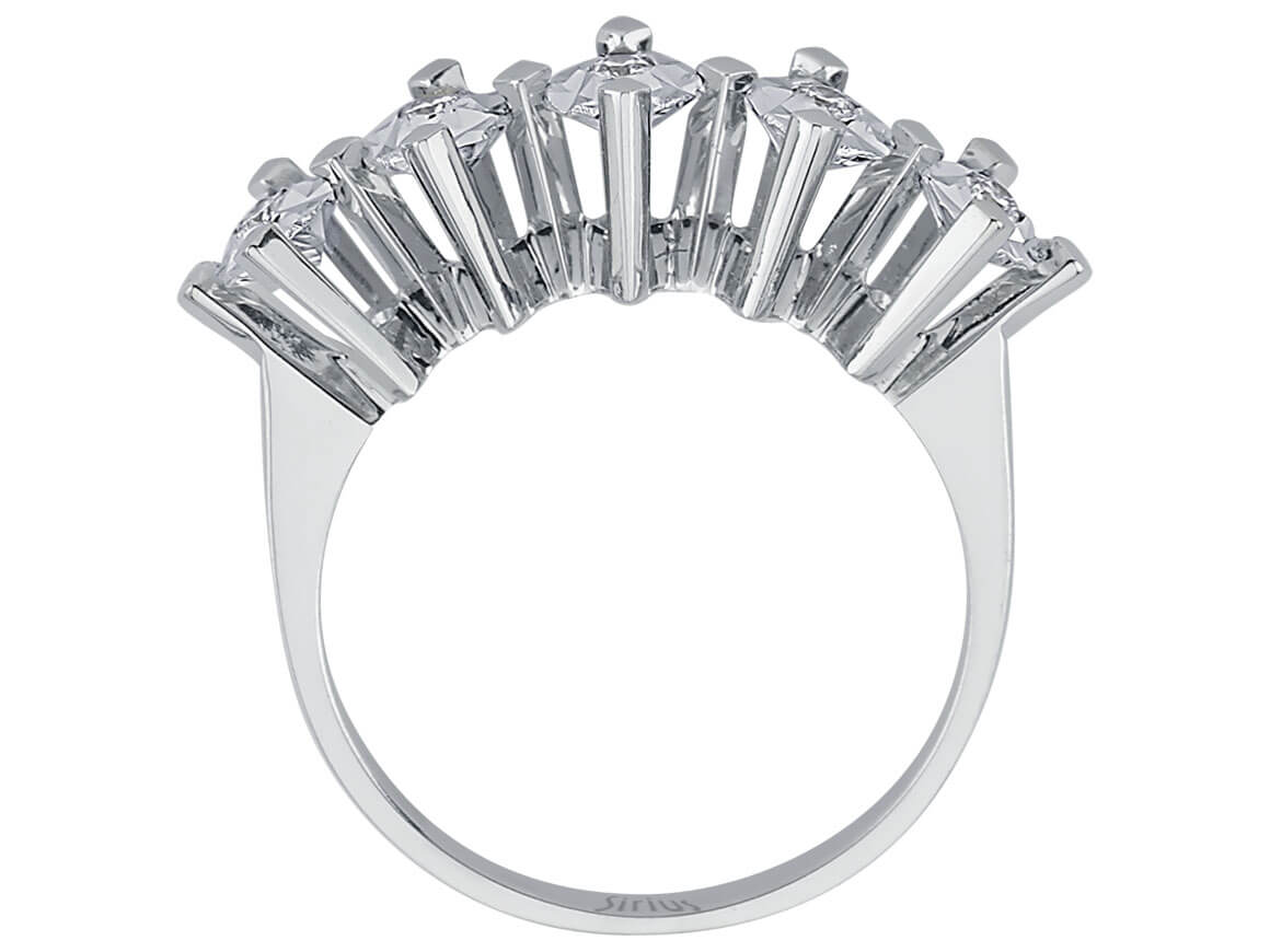 1,00 Carat Effekt Diamant 5 Diamanten Allianz - handgefertigter Diamantschmuck aus Feingold | Sirius Diamant