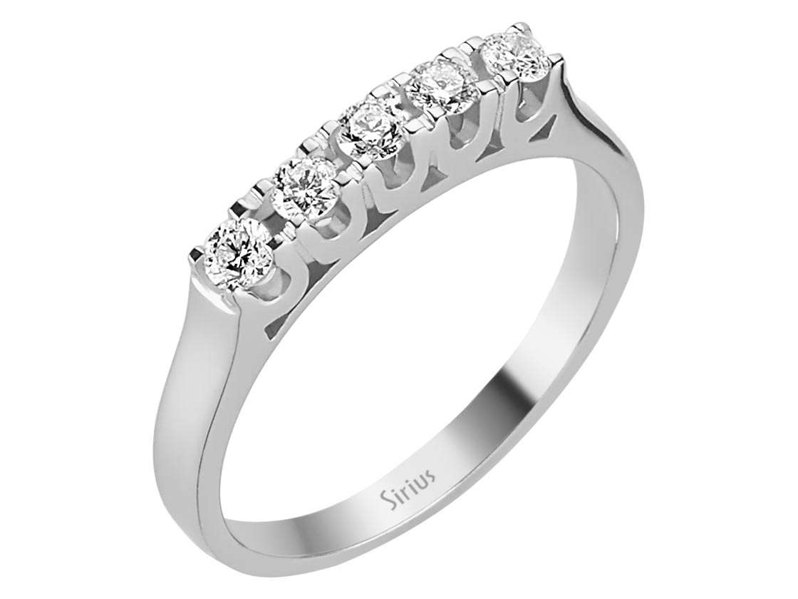 0,26 Karat Diamant 5 Diamanten Allianz - handgefertigter Diamantschmuck aus Feingold | Sirius Diamant