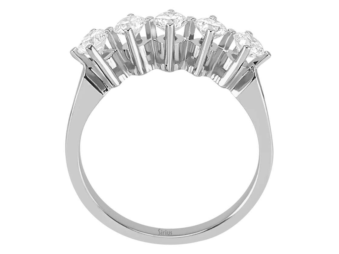 0,75 Karat Diamant 5 Diamanten Allianz - handgefertigter Diamantschmuck aus Feingold | Sirius Diamant