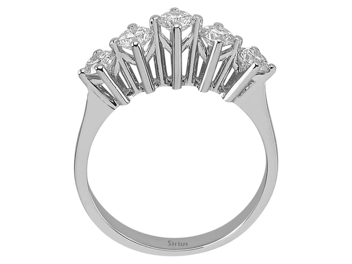0,93 Karat Diamant 5 Diamanten Allianz – handgefertigter Diamantschmuck aus Feingold | Sirius Diamant