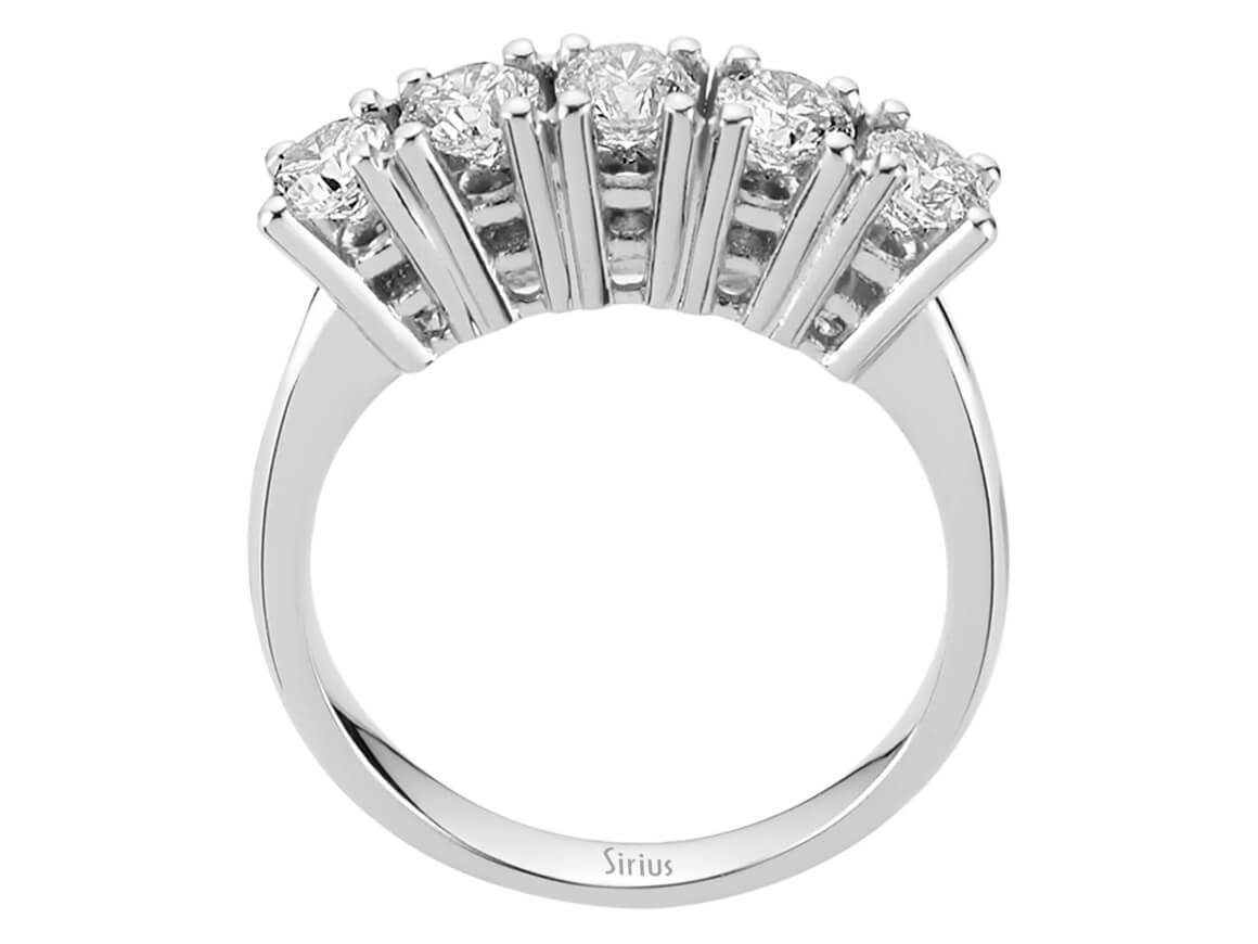 1,24 Karat Diamant 5 Diamanten Allianz - handgefertigter Diamantschmuck aus Feingold | Sirius Diamant