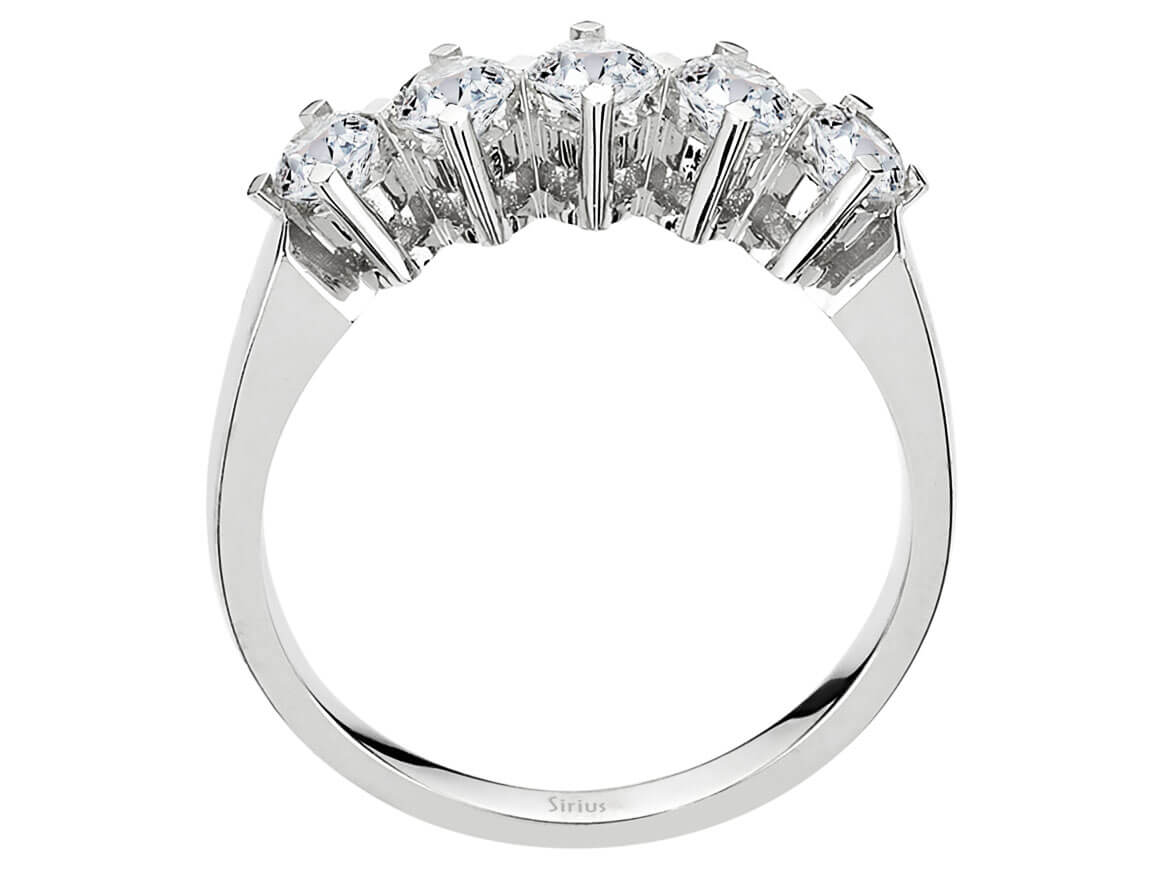 0,73 Karat Diamant 5 Diamanten Allianz - handgefertigter Diamantschmuck aus Feingold | Sirius Diamant
