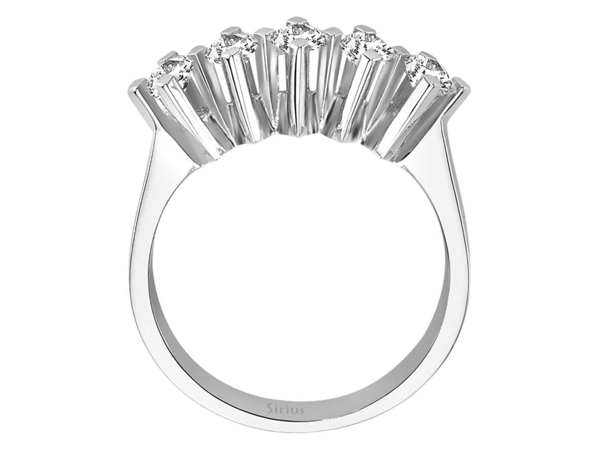0,74 Karat Diamant 5 Diamanten Allianz - handgefertigter Diamantschmuck aus Feingold | Sirius Diamant