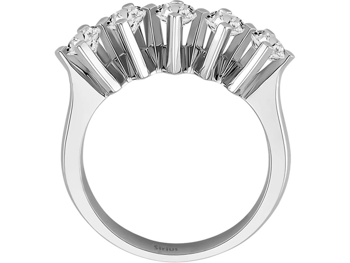 1,17 Karat Diamant 5 Diamanten Allianz - handgefertigter Diamantschmuck aus Feingold | Sirius Diamant