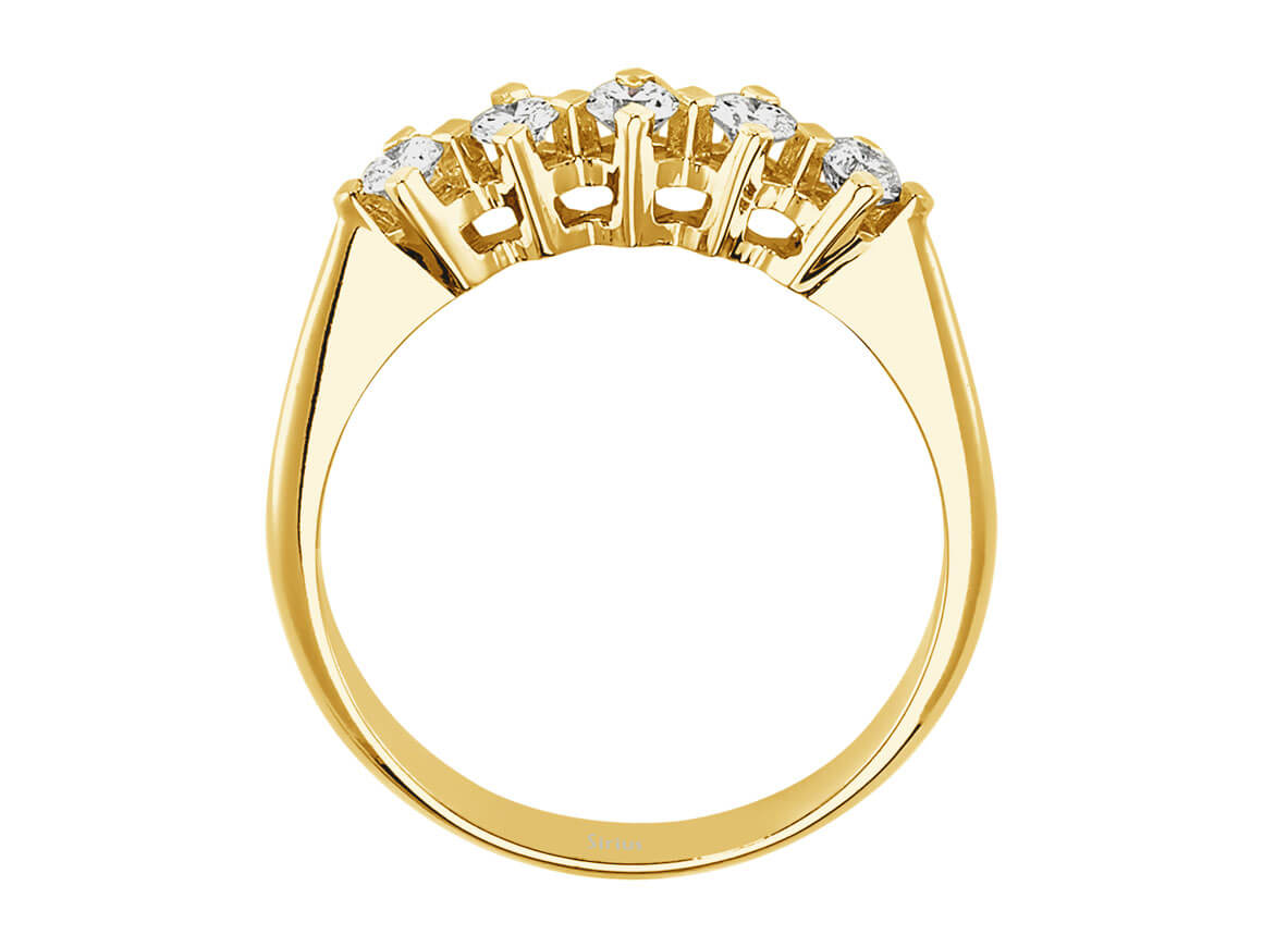 E Farbe 0,34 Carat Diamant 5 Diamanten Allianz – handgefertigter Diamantschmuck aus Feingold | Sirius Diamant