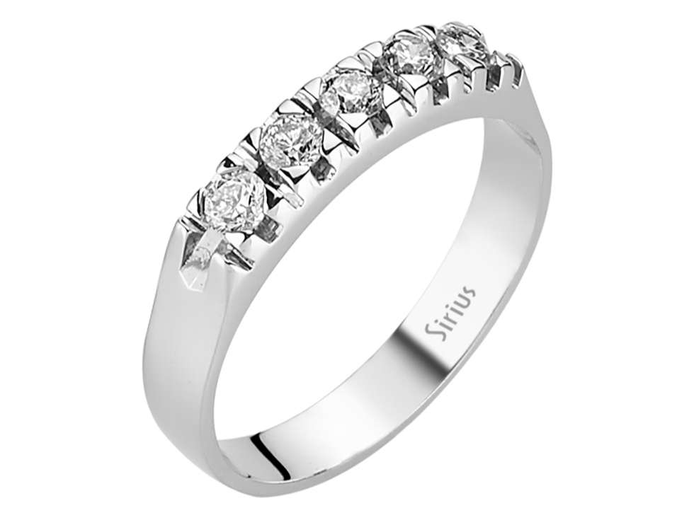 0,31 Carat Diamant 5 Diamanten Allianz - handgefertigter Diamantschmuck aus Feingold | Sirius Diamant