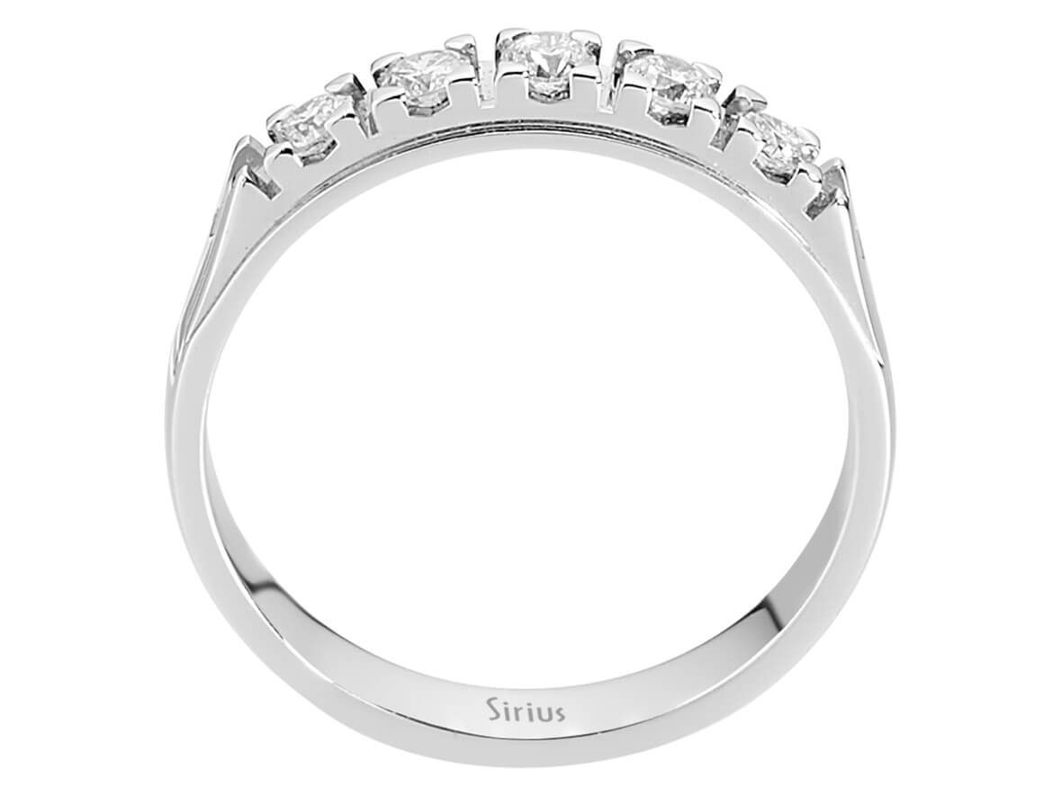 0,31 Carat Diamant 5 Diamanten Allianz - handgefertigter Diamantschmuck aus Feingold | Sirius Diamant