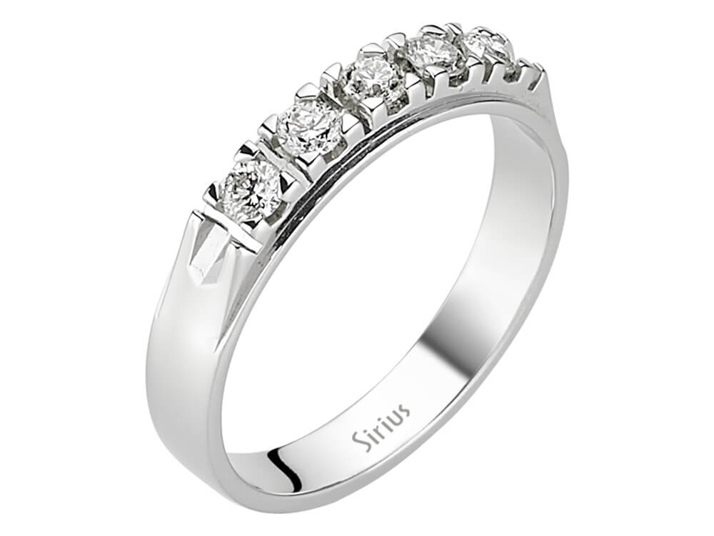 0,31 Carat Diamant 5 Diamanten Allianz - handgefertigter Diamantschmuck aus Feingold | Sirius Diamant