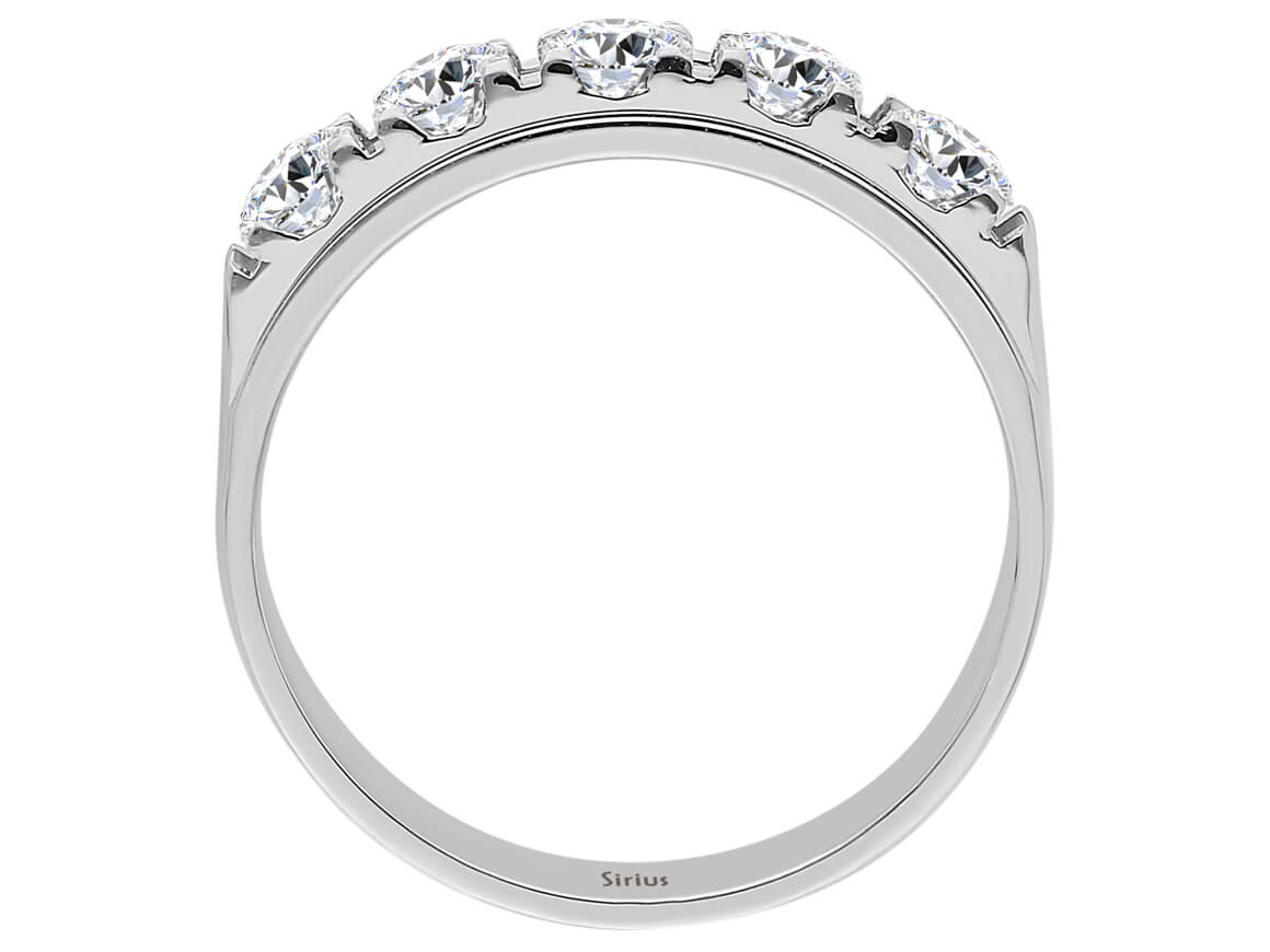 0,52 Karat Diamant 5 Diamanten Allianz - handgefertigter Diamantschmuck aus Feingold | Sirius Diamant