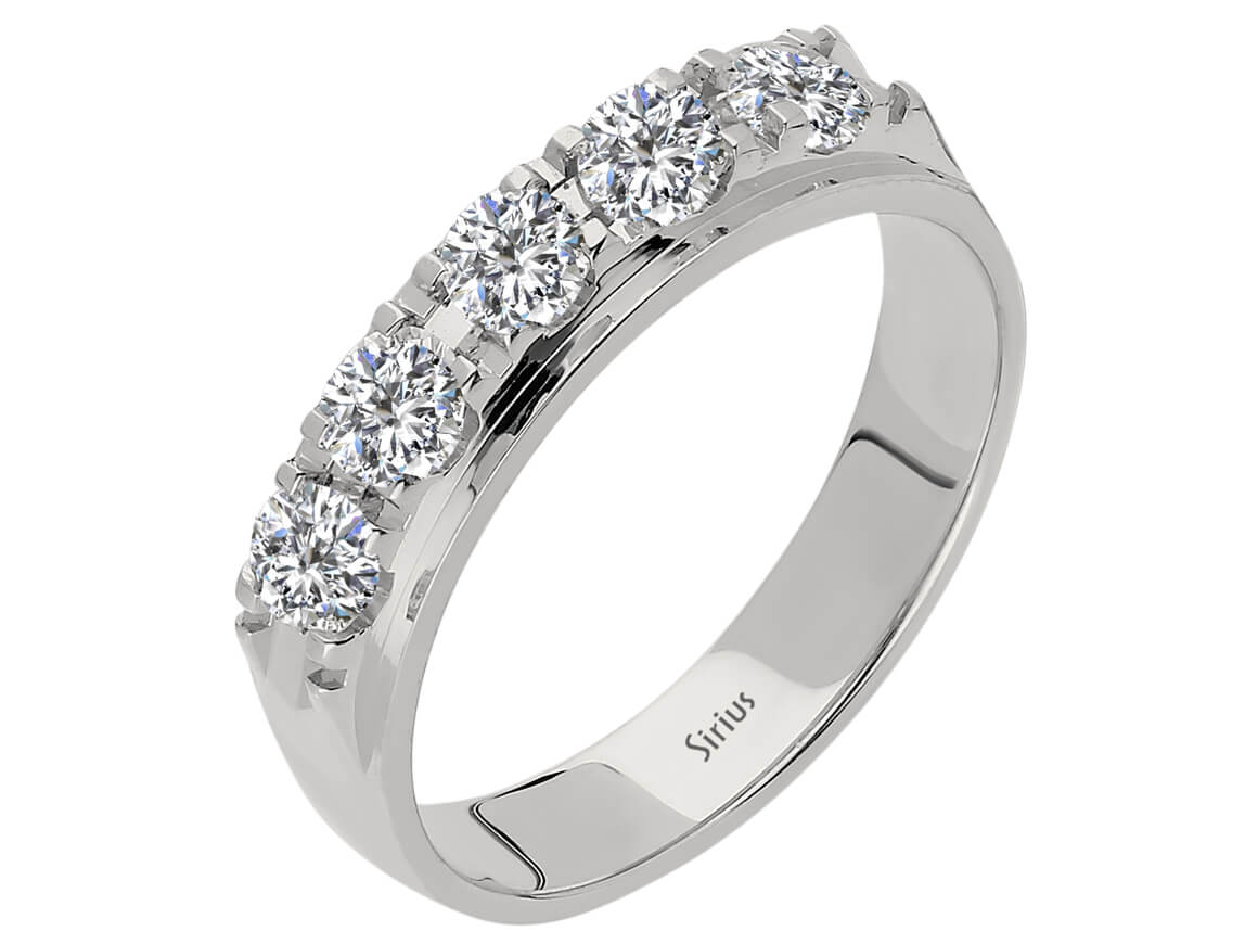 0,52 Karat Diamant 5 Diamanten Allianz - handgefertigter Diamantschmuck aus Feingold | Sirius Diamant