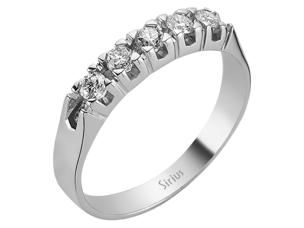 0,30 Carat Diamant 5 Stein Allianz - handgefertigter Diamantschmuck aus Feingold | Sirius Diamant