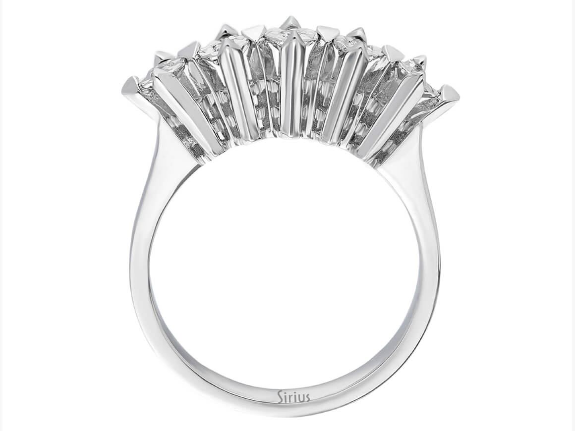 1,00 Carat Effekt Diamant 5 Diamanten Allianz - handgefertigter Diamantschmuck aus Feingold | Sirius Diamant
