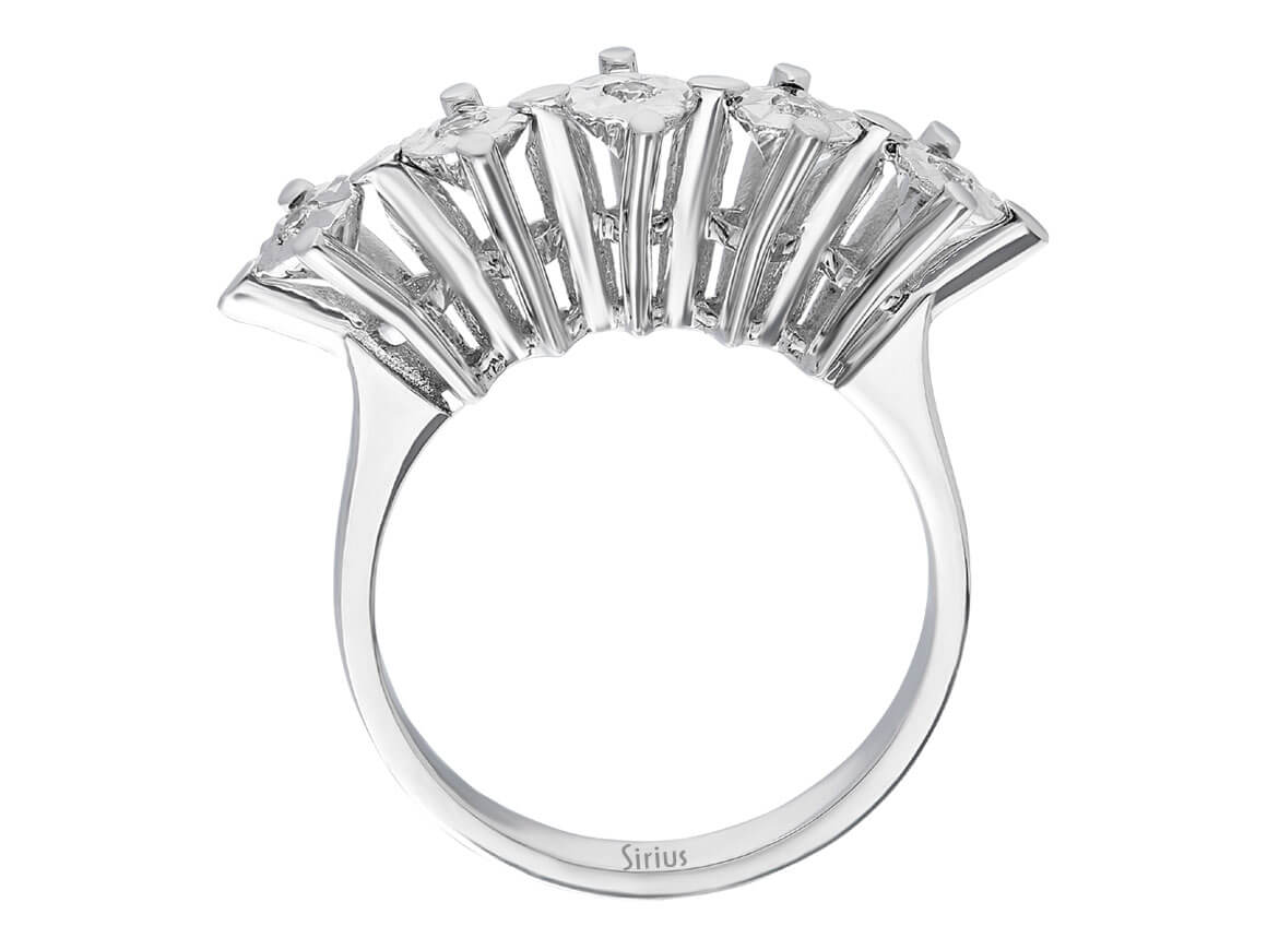 1,25 Carat Effekt Diamant 5 Diamanten Allianz - handgefertigter Diamantschmuck aus Feingold | Sirius Diamant