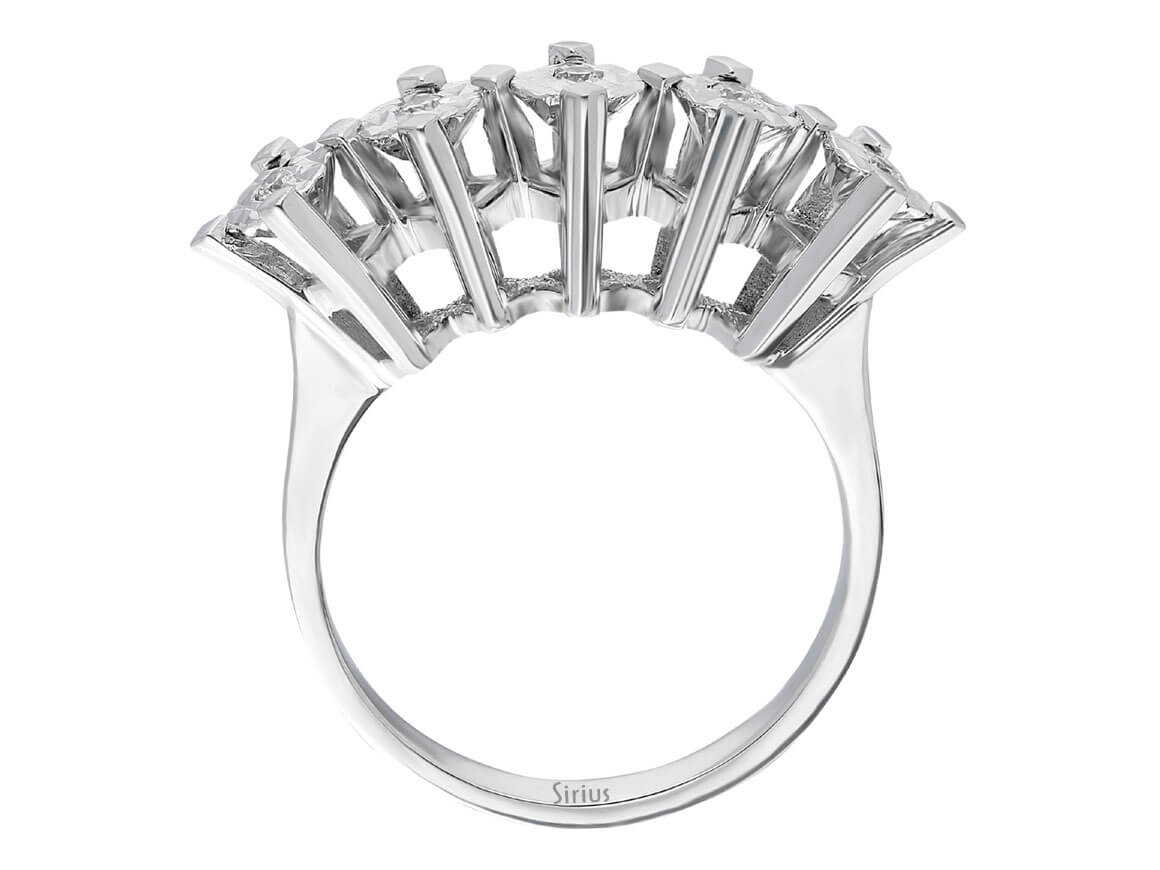 1,50 Carat Effekt Diamant 5 Diamanten Allianz - handgefertigter Diamantschmuck aus Feingold | Sirius Diamant