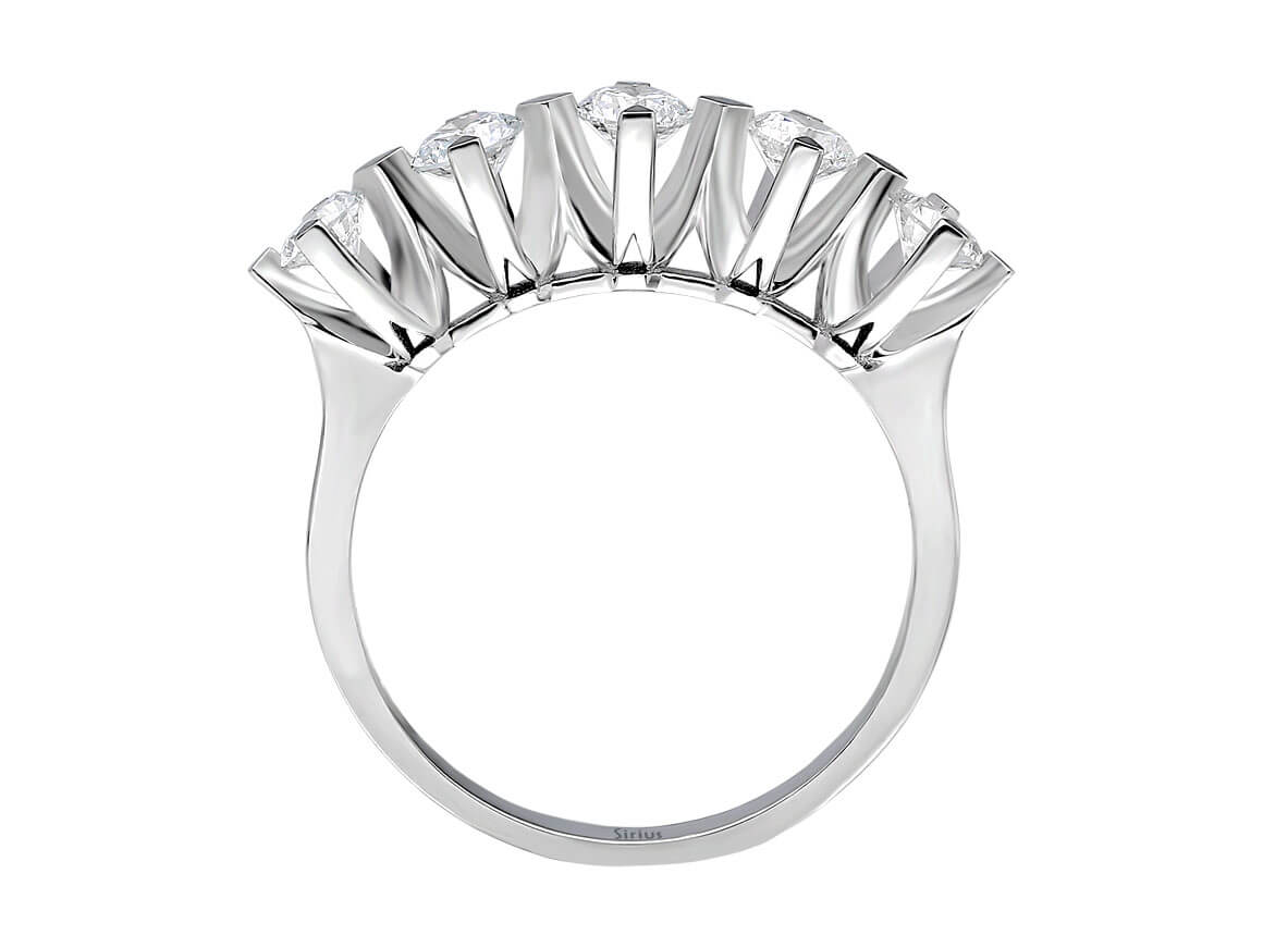 1,50 Carat Diamant 5 Diamanten Allianz - handgefertigter Diamantschmuck aus Feingold | Sirius Diamant