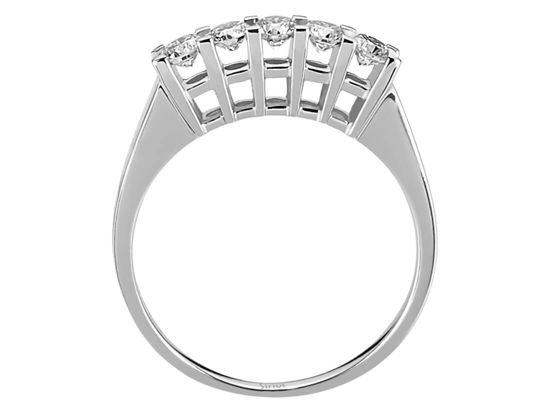 0,46 Karat Diamant 5 Diamanten Allianz - handgefertigter Diamantschmuck aus Feingold | Sirius Diamant