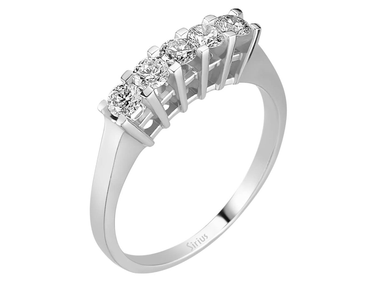 0,46 Karat Diamant 5 Diamanten Allianz - handgefertigter Diamantschmuck aus Feingold | Sirius Diamant