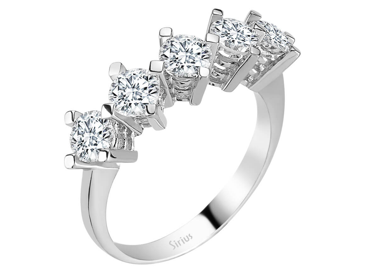 1,70 Karat Diamant 5 Diamanten Allianz - handgefertigter Diamantschmuck aus Feingold | Sirius Diamant