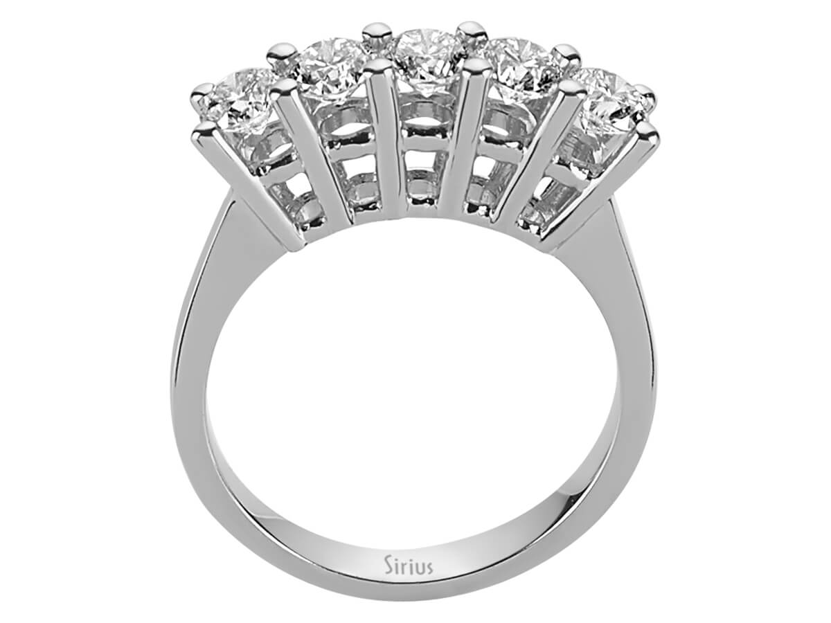 1,16 Karat Diamant 5 Diamanten Allianz - handgefertigter Diamantschmuck aus Feingold | Sirius Diamant