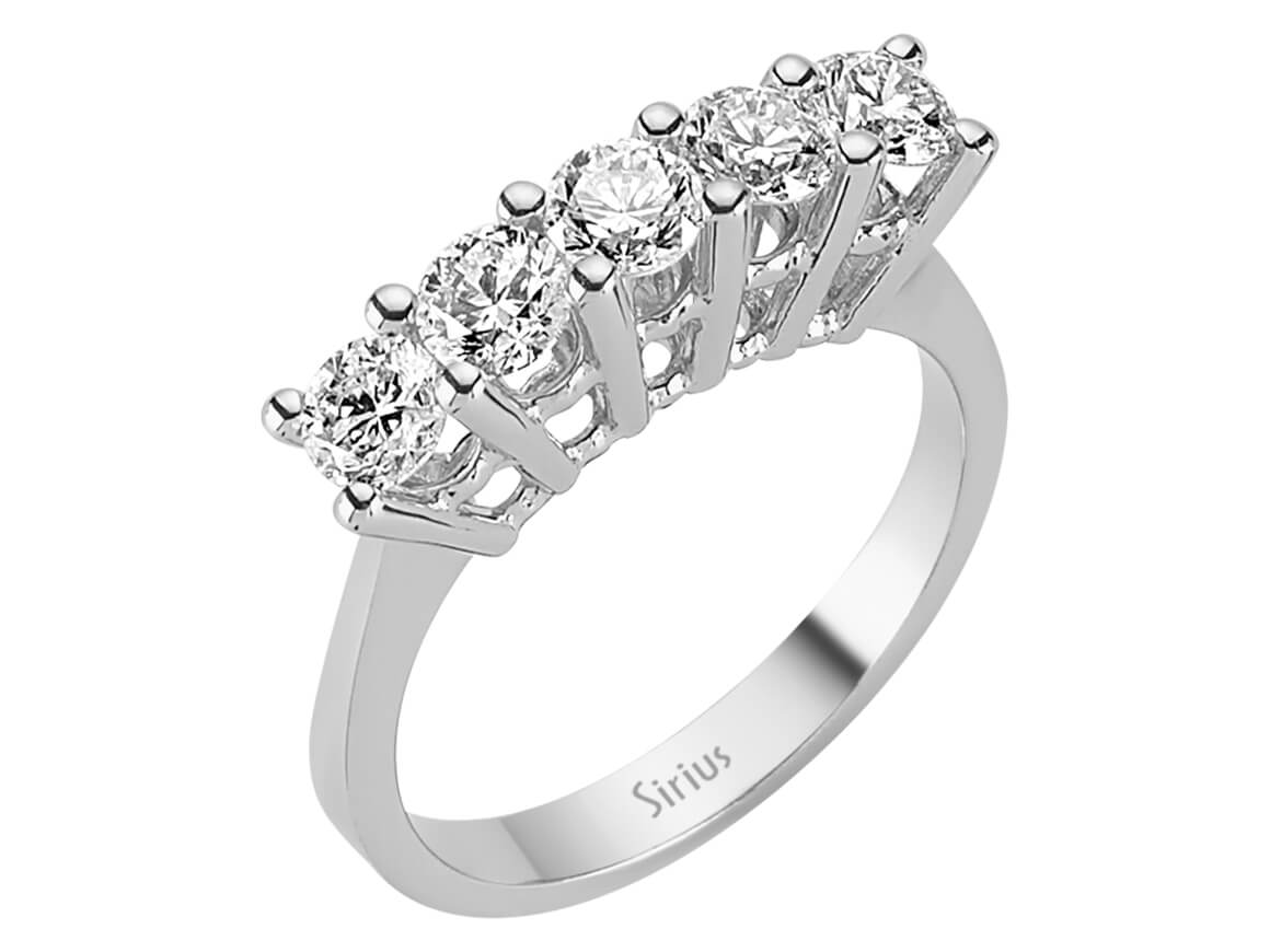1,16 Karat Diamant 5 Diamanten Allianz - handgefertigter Diamantschmuck aus Feingold | Sirius Diamant