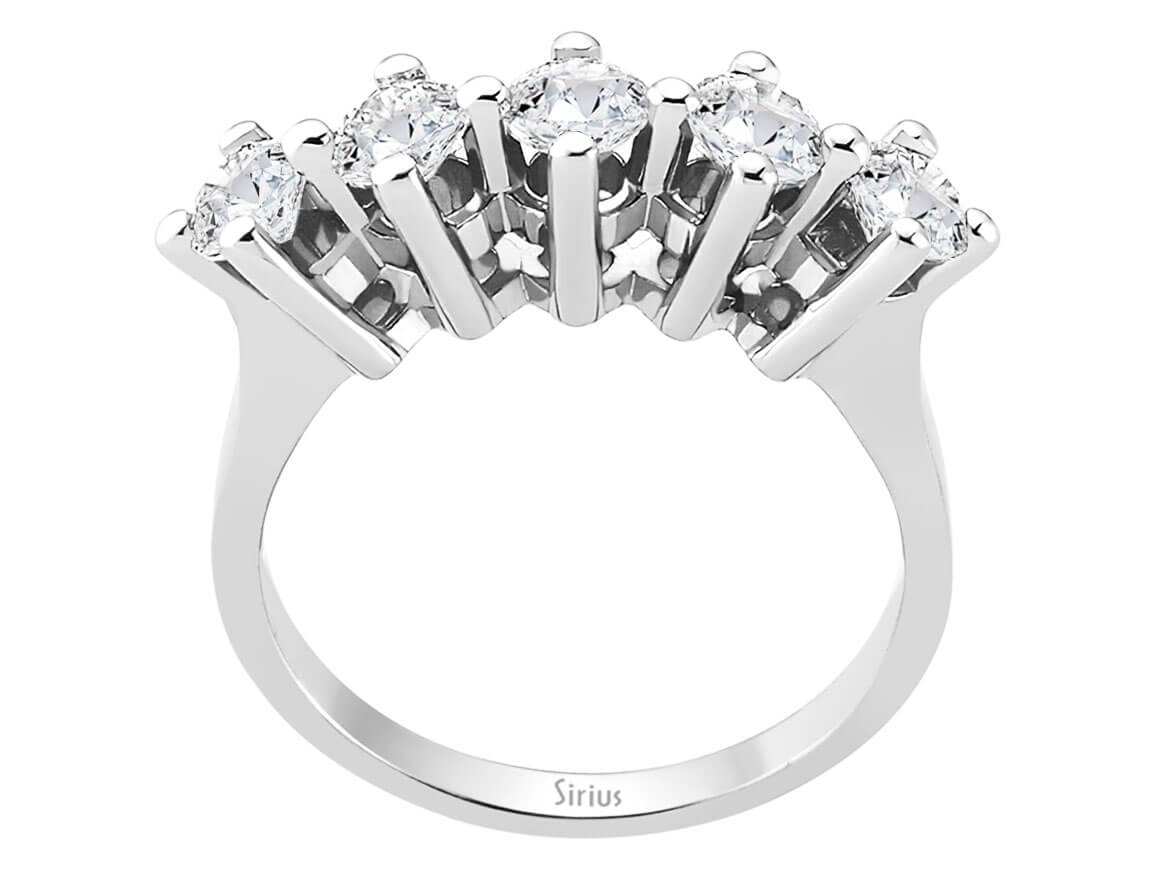 1,15 Karat Diamant 5 Diamanten Allianz - handgefertigter Diamantschmuck aus Feingold | Sirius Diamant