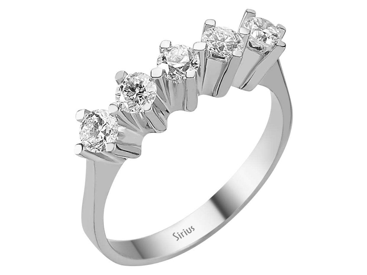 0,68 Karat Diamant 5 Diamanten Allianz - handgefertigter Diamantschmuck aus Feingold | Sirius Diamant
