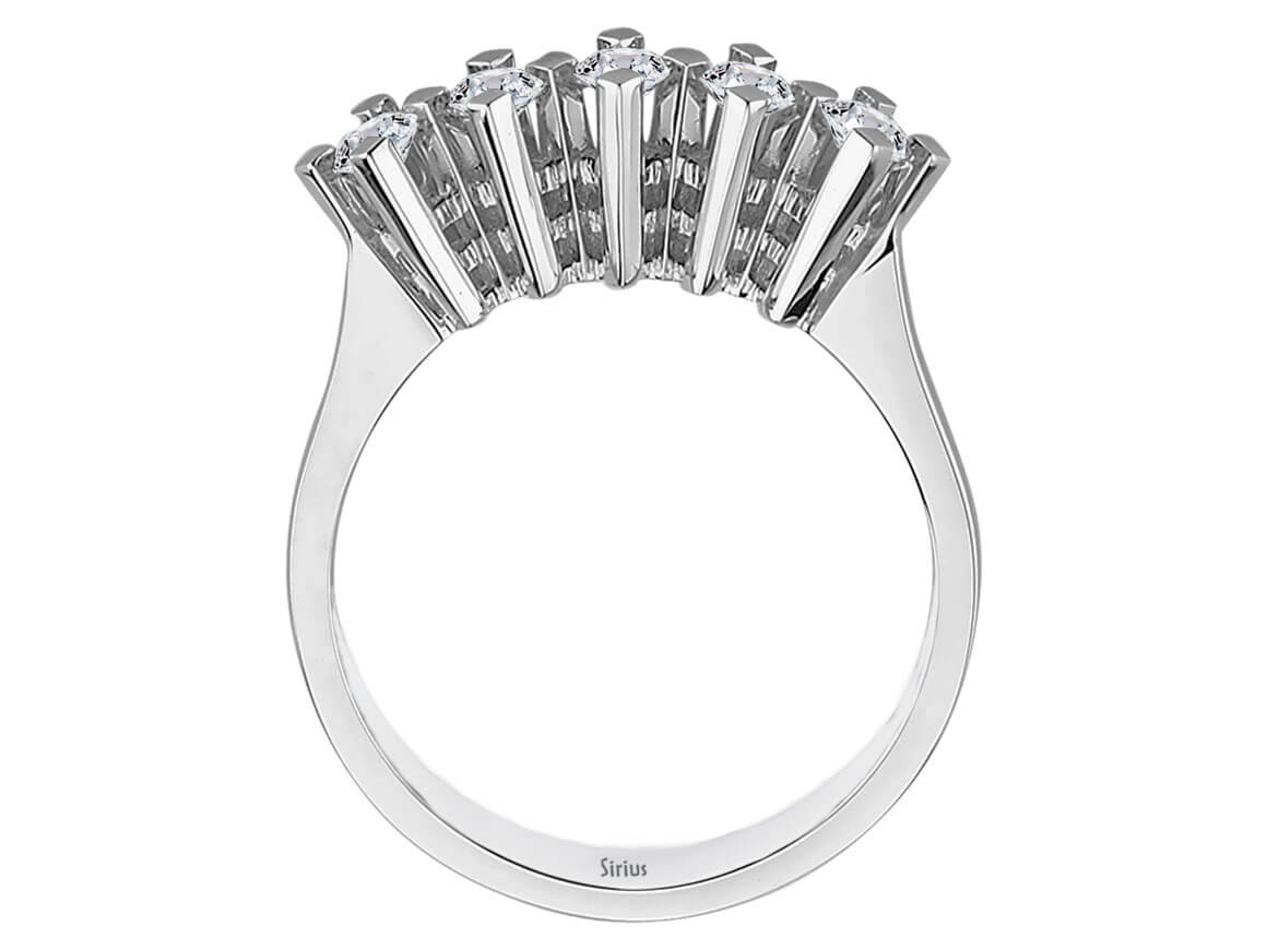 0,41 Karat Diamant 5 Diamanten Allianz - handgefertigter Diamantschmuck aus Feingold | Sirius Diamant
