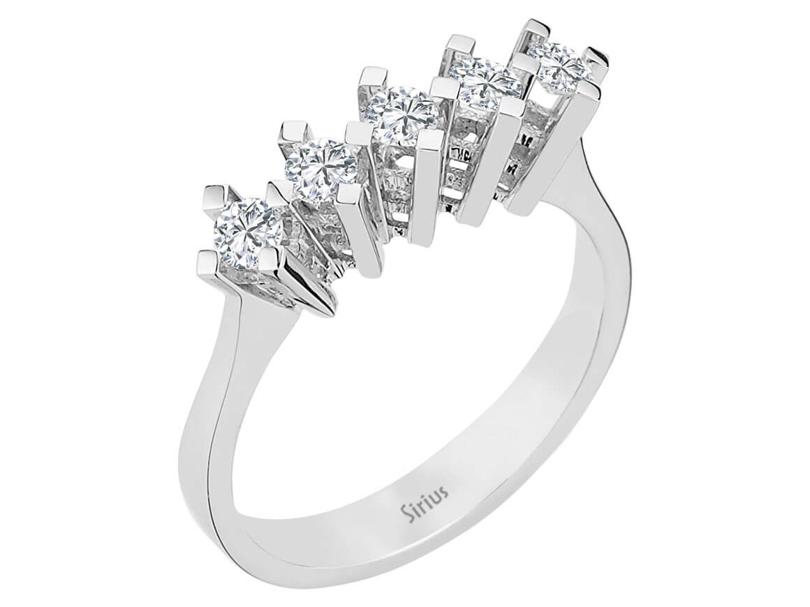 0,41 Karat Diamant 5 Diamanten Allianz - handgefertigter Diamantschmuck aus Feingold | Sirius Diamant