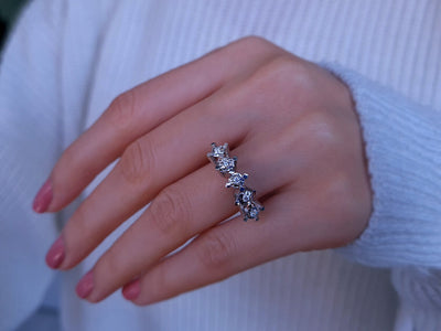 2.00 carat effect diamond 5 diamond ring alliance