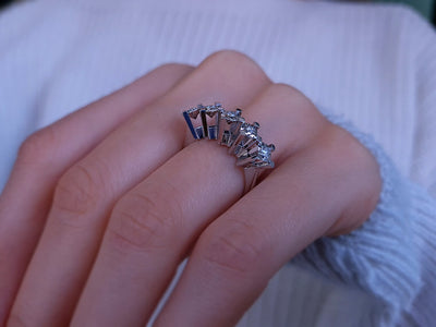 2.00 carat effect diamond 5 diamond ring alliance
