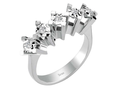 2.00 carat effect diamond 5 diamond ring alliance