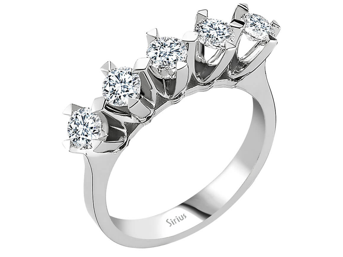 2,00 Karat Diamant 5 Diamanten Allianz - handgefertigter Diamantschmuck aus Feingold | Sirius Diamant